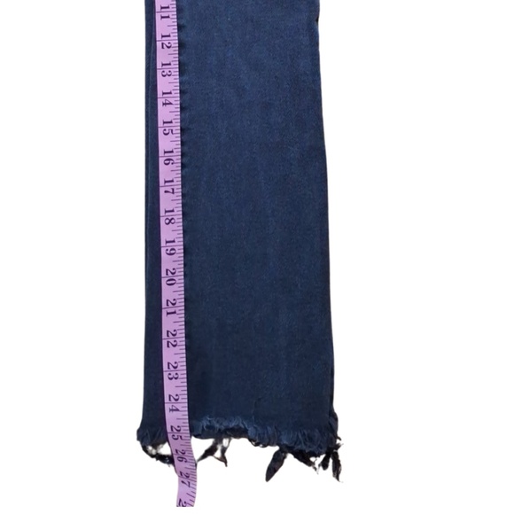 High Rise Madewell Cali Demi-Boot Jeans Black Sz 25 Raw Hem Crop Flare Denim - Picture 8 of 14